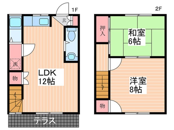 中越ハイツB棟の物件間取画像